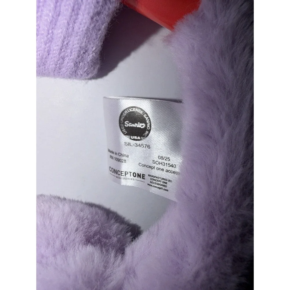 Hello Kitty Earmuffs 1 Glove Set Girls Kids Winter Lavender Sanrio Graphic Gift